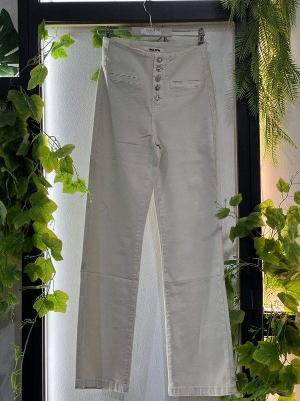 PANTALÓN DENIM BEIGE - Imagen 4