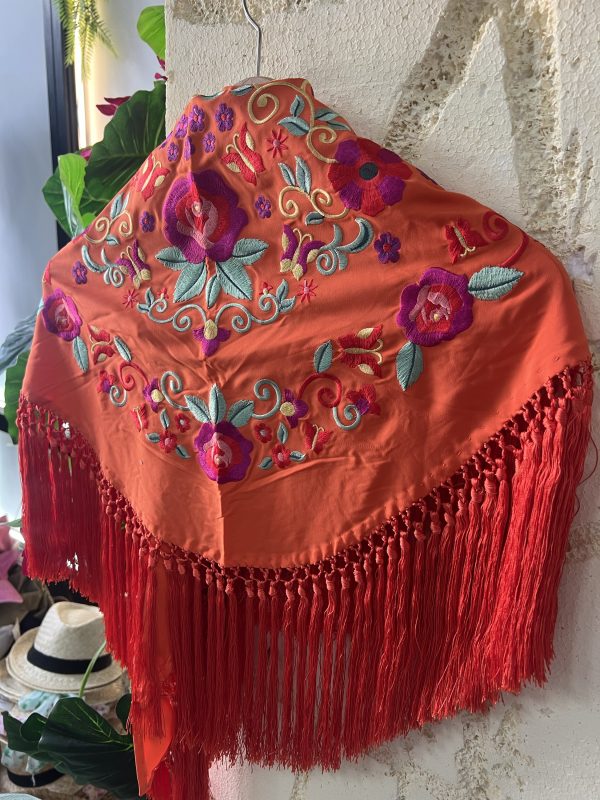 Mantoncillo seda naranja